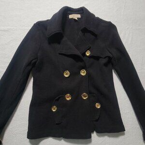 Michael Kors Women’s L Military Style Double Breasted 100% Cotton Jacket Black